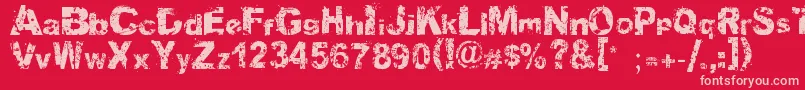 Fonte Soulmission – fontes rosa em um fundo vermelho