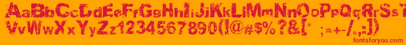 Soulmission Font – Red Fonts on Orange Background