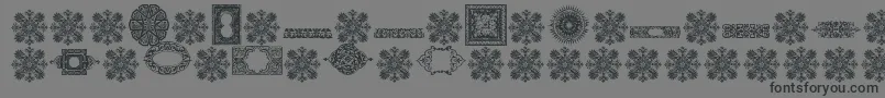 フォントVintageDecorativeSigns8 – 黒い文字の灰色の背景