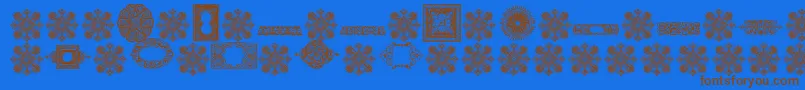 VintageDecorativeSigns8-Schriftart – Braune Schriften auf blauem Hintergrund