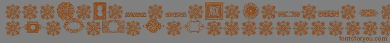 VintageDecorativeSigns8 Font – Brown Fonts on Gray Background