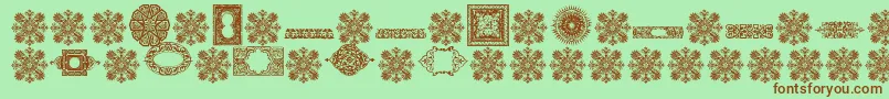 Шрифт VintageDecorativeSigns8 – коричневые шрифты на зелёном фоне