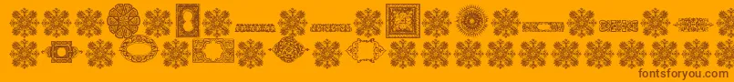 Saiba mais sobre a fonte VintageDecorativeSigns8 Fonte VintageDecorativeSigns8 – fontes marrons em um fundo laranja