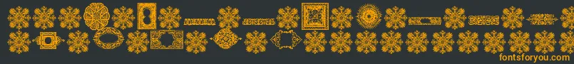 VintageDecorativeSigns8 Font – Orange Fonts on Black Background