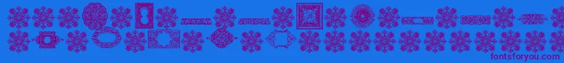 VintageDecorativeSigns8-Schriftart – Violette Schriften auf blauem Hintergrund