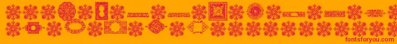 VintageDecorativeSigns8 Font – Red Fonts on Orange Background