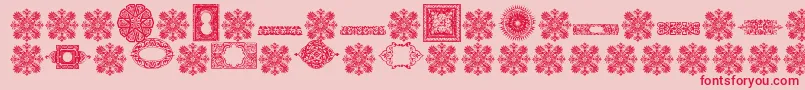 Шрифт VintageDecorativeSigns8 – красные шрифты на розовом фоне