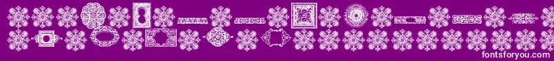 Шрифт VintageDecorativeSigns8 – белые шрифты на фиолетовом фоне