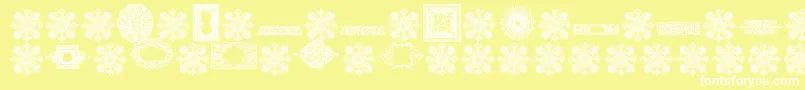 VintageDecorativeSigns8 Font – White Fonts on Yellow Background
