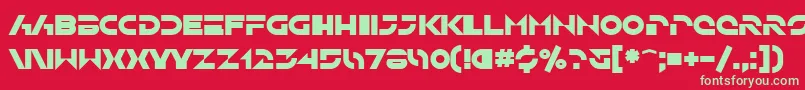 フォントSfSolarSailerBold – 赤い背景に緑の文字