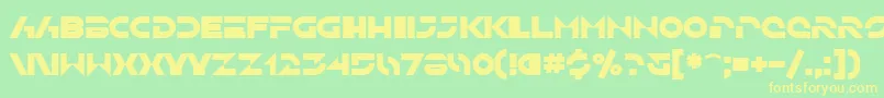 フォントSfSolarSailerBold – 黄色の文字が緑の背景にあります