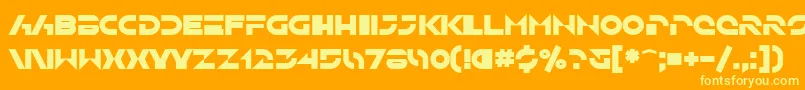 SfSolarSailerBold-Schriftart – Gelbe Schriften auf orangefarbenem Hintergrund