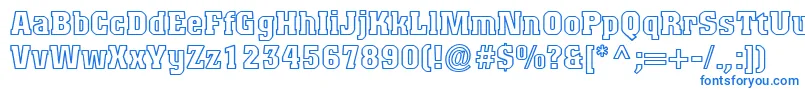 フォントTitanicOutline – 白い背景に青い文字