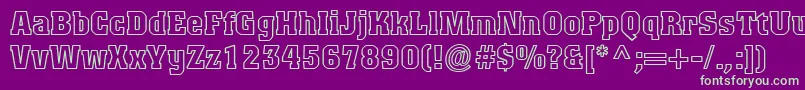 フォントTitanicOutline – 紫の背景に緑のフォント