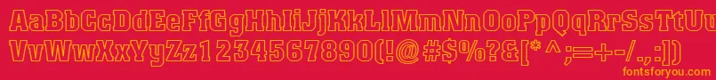 フォントTitanicOutline – 赤い背景にオレンジの文字