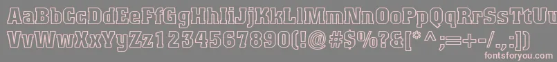 TitanicOutline-fontti – vaaleanpunaiset fontit harmaalla taustalla