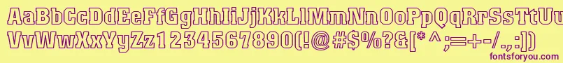 TitanicOutline-fontti – violetit fontit keltaisella taustalla