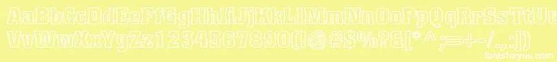 フォントTitanicOutline – 黄色い背景に白い文字