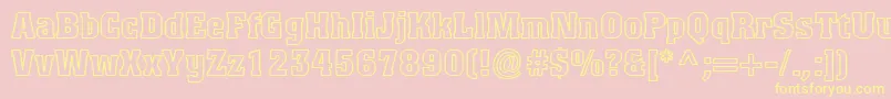 TitanicOutline Font – Yellow Fonts on Pink Background