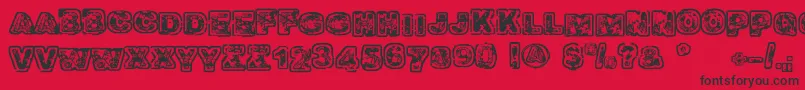 Balagan Font – Black Fonts on Red Background