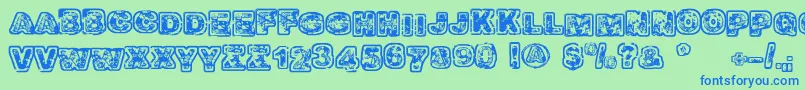 Balagan Font – Blue Fonts on Green Background