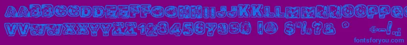 Balagan Font – Blue Fonts on Purple Background