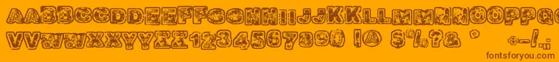 Balagan Font – Brown Fonts on Orange Background