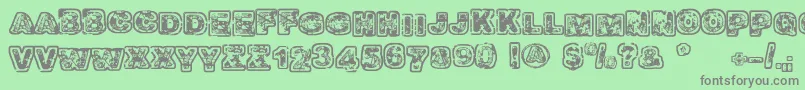 Balagan Font – Gray Fonts on Green Background