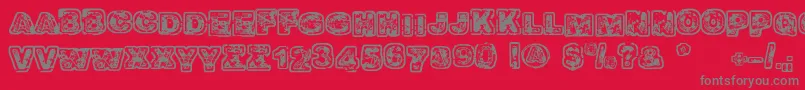 Balagan Font – Gray Fonts on Red Background