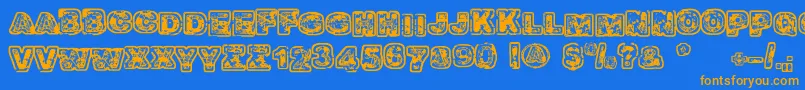 Balagan Font – Orange Fonts on Blue Background