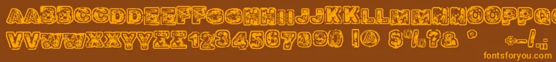 Balagan Font – Orange Fonts on Brown Background