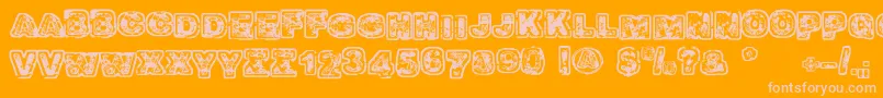 Balagan Font – Pink Fonts on Orange Background
