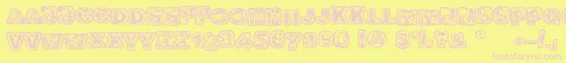 Balagan Font – Pink Fonts on Yellow Background