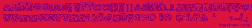 Balagan Font – Purple Fonts on Red Background