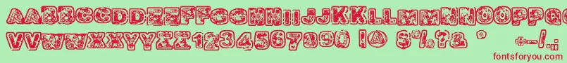 Balagan Font – Red Fonts on Green Background