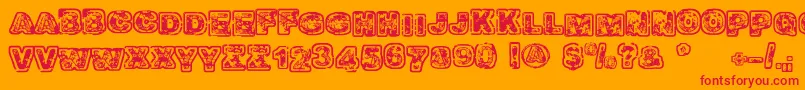 Balagan Font – Red Fonts on Orange Background
