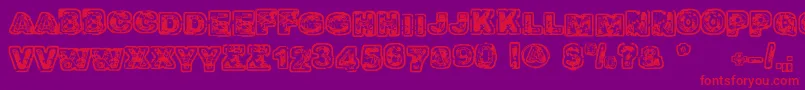 Balagan Font – Red Fonts on Purple Background