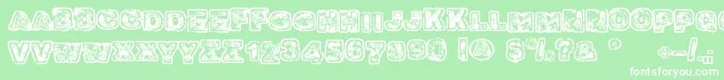 Balagan Font – White Fonts on Green Background