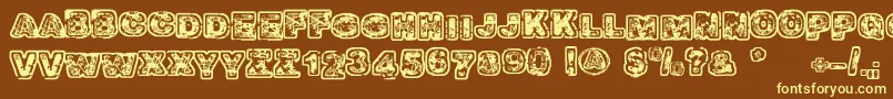 Balagan Font – Yellow Fonts on Brown Background