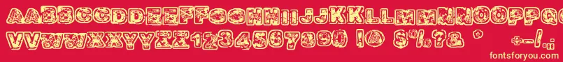 Balagan Font – Yellow Fonts on Red Background