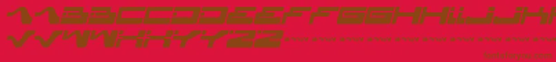 フォントYagiza ffy – 赤い背景に茶色の文字