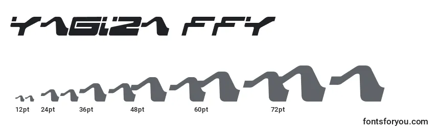 Размеры шрифта Yagiza ffy