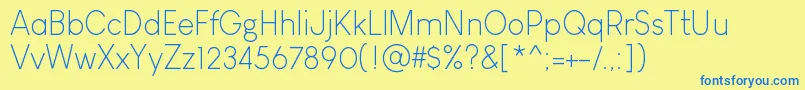 LouisGeorgeCafeLight Font – Blue Fonts on Yellow Background