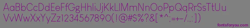 Шрифт LouisGeorgeCafeLight – фиолетовые шрифты на сером фоне