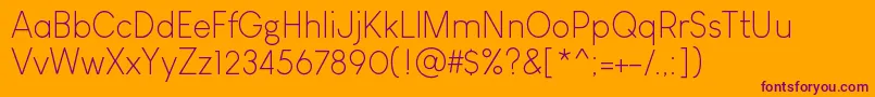 LouisGeorgeCafeLight Font – Purple Fonts on Orange Background