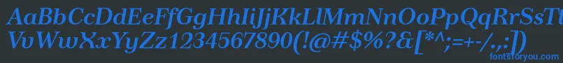 TusarBolditalic Font – Blue Fonts on Black Background