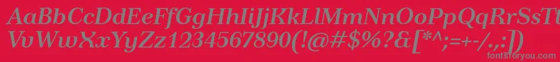 フォントTusarBolditalic – 赤い背景に灰色の文字
