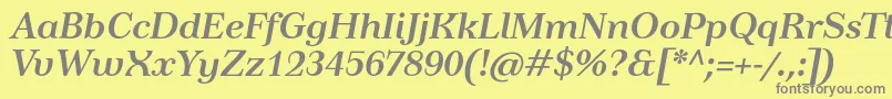 フォントTusarBolditalic – 黄色の背景に灰色の文字