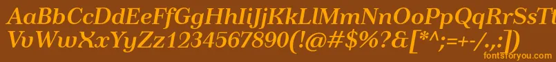 TusarBolditalic Font – Orange Fonts on Brown Background