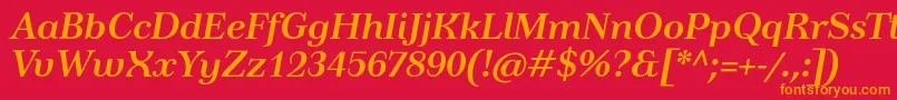 TusarBolditalic Font – Orange Fonts on Red Background